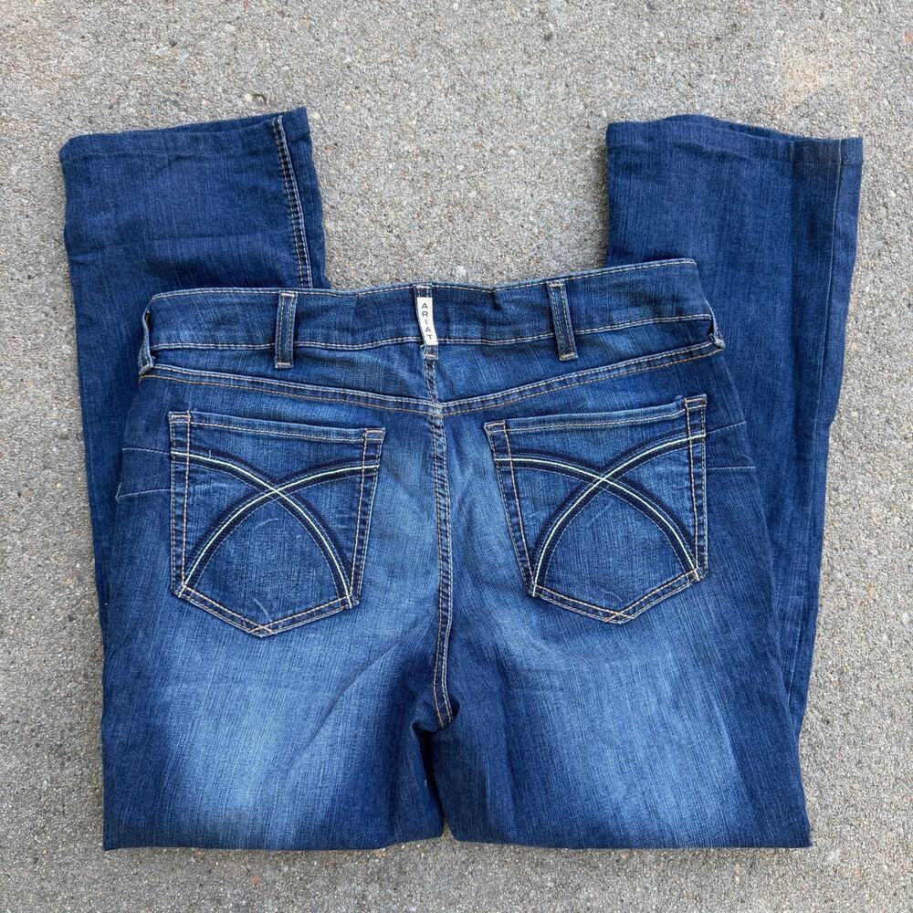 Ariat 34R HEMMED 31.5" Perfect Rise Rosa Boot Cut Blue Jeans 10027713